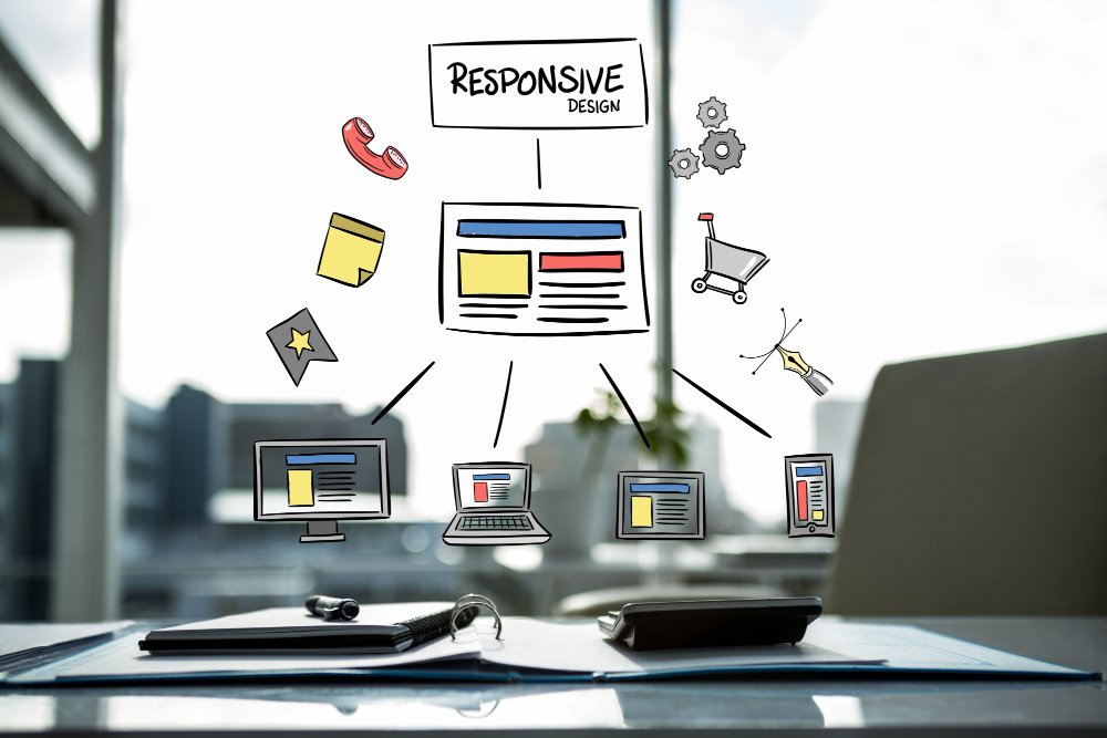 Banner image representing responsive design in various devices