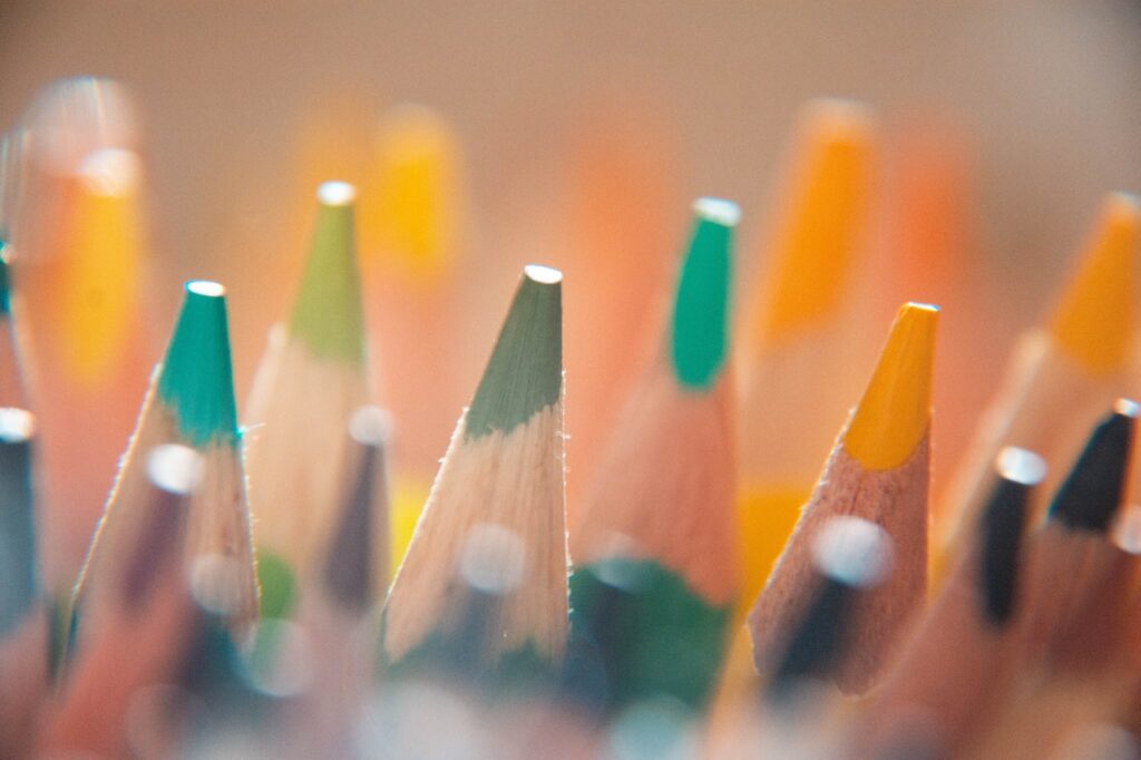 Bunch of colorful pencils for creative design