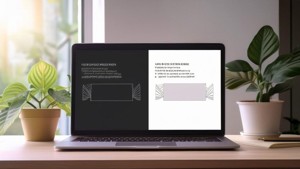 Side-by-side comparison of dark mode and light mode email designs, highlighting key differences in visibility, text contrast, and overall design for optimal user experience.